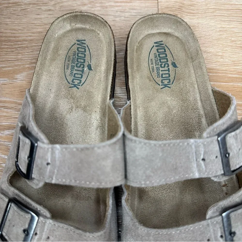 Woodstock Bert Leather Corkbed Men's Slide Sandals, Size 8